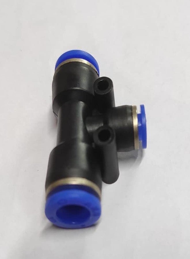 CRAFTSFY 10mm X 6mm X10mm One Touch Push In T Shape 3 Way Connector Quick Fittings Pneumatic Straight Push in Pneumatic Quick Fittings Pneumatic Connector Size 10mm X6mm X10mm T(Pack of 1) - Image 3